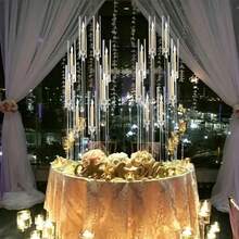 6Pcs 8 Arm Clear Acrylic Candelabra For Wedding Table Centerpiece,38.5 Inches Tall Candelabra With Acrylic Shade For Anniversary,Christmas,Valentine's Day Party Table Fireplace Home Decor(Not Include LED Candles) - 透明燭台 - 查看 9