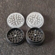 新款双层塑料研磨器，大号直径60毫米研磨器，多种颜色可选，手动草药研磨器，便携式双层研磨器 - 均碼 - 查看 8