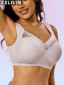 5pcs Seamless Wireless Bras For Women Removable Padding For Shape, Adjustable Wide Bands & Back Closure Friendly For Big Busts, Cool-Touch, Underwear Women Silky, Lightweight - Nhiều màu - Xem 8
