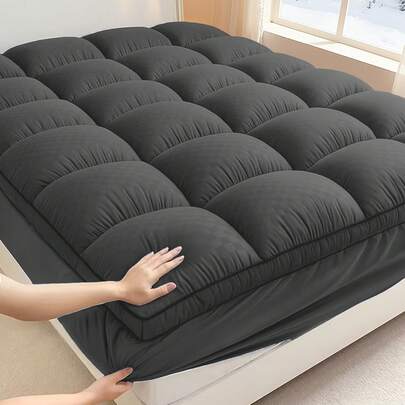 JustLet Thick Mattress Topper-600Gsm Heavy Duty Cooling Quilted Fittedbed Pad With 8-21" Deep Pocket, Noiseless &Breathable Polyester Mattress Protectormachine Washable, Fits All Bed Types, Deeppocket Fits 8-21"Mattresses, Durablebedding For Enhanced Comfort & Support, Mattress Topper Extra Thick, Foldablemattress, Mattress Protector, Mattress Topperextra Thick For Floor, Supportive Sleep Surface, Sleep Comfort