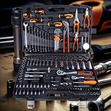46/53pcs Multi-Functional Portable Car Repair Tool Kit, All-In-One Solution, Combination Of Manual Tools, Wrenches, Suitable For DIY Enthusiasts And Mechanics, Applicable For Automotive, Motorcycle, Bicycle, Machinery Repair And Maintenance, Includes Socket Wrenches, Ratchet Wrench, Bicycle Repair Tools, Motorcycle Maintenance, Compact Tool Set, Durable Tools, Automotive Tool Bag, Automotive Mechanic