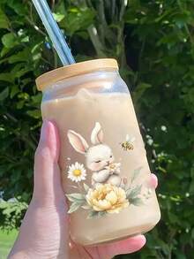 Conjunto de 3 adesivos de transferência UV DTF com coelho da primavera e coelhinho da Páscoa com estampa floral, ideais para artesanato, cadernos, copos de vidro, canecas de café, vasos, laptops, capas de celular, cartões de felicitações, ilustrações, álbuns de recortes, transferências decorativas e decoração de casa. 6,8 cm (2,7 polegadas) - Multicolorido - Ver 8