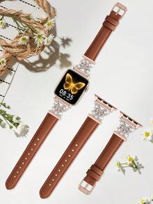 سوار ساعة جلد طبيعي للنساء مقاس 38 مم - 49 مم - إبزيم معدني بشكل فراشة لامع، رفيع وناعم، مقاوم للعرق - سوار ساعة أنيق وعصري، مناسب للأعمال والمواعيد والزفاف والحفلات والاستخدام اليومي - هدية رائعة للمرأة، ملحق ساعة عالي الجودة - بني - مشاهدة 6