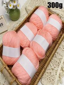 Bộ 6 sợi len đan móc 300g, 6 lớp dày vừa phải, mềm mại và thoải mái, thích hợp để đan áo len thủ công, khăn choàng, khăn quàng cổ, mũ, đồ thủ công DIY, thích hợp cho người mới bắt đầu - Nhiều màu sắc - Nhiều màu - Xem 5