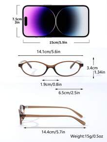 1 件装女士窄款猫眼复古时尚街头风平板眼镜