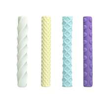 4pcs Textured Silicone Pencil Grips, Sensory Pen Sleeves For Stress Relief, Suitable For Office, Drawing, Writing To Alleviate Pressure From Handwriting And Painting