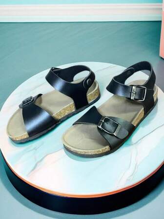 经典时尚休闲软木沙滩拖鞋，舒适柔软，适合春夏校园风格