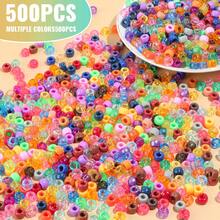 300pcs/500pcs - DIY Craft Beads, Multicolor Pony Beads, Perfect For Handmade Bracelets, Necklaces, Anklets, Earrings And Other Multi-Purpose Craft Projects, Ideal Holiday Gift - Barrel Beads - View 10