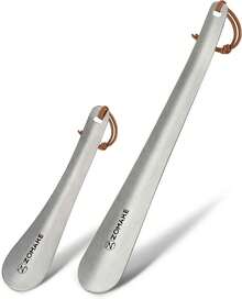 ZOMAKE Calzador de Metal 30cm y 19cm - Calzadores de Acero Inoxidable Largo con para Personas Mayores Hombres Mujeres - 1 - Ver 2