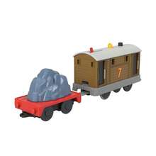Mattel Thomas y sus Amigos TrackMaster Tren de Juguete Motorizado Alimentado por Batería Motor de Aleación de Zinc Genuino Tren de Juguete de Metal Fundido que se Puede Conectar a Otros para Niños Preescolares de 3 Años en Adelante Juego de Roles - Toby - Ver 4