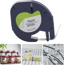 cinta de etiquetas Cinta Letra Tag Compatible Para Recambios De Reemplazo Letratag De Etiquetadoras De Papel Autoadhesivas, Impresoras En Negro Sobre, 0.5 Pulgadas X 13 - 1 - Ver 6