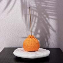 1pc Cute Orange Incense Holder For Sticks, Handmade Incense Burner, Nature Theme Incense Tray, For Meditation Yoga Spa Room Decor - Orange - View 9