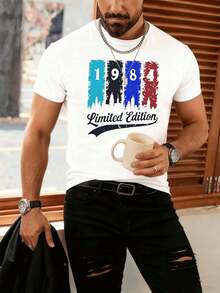 PLUS SIZES Limited Edition 1984 Graphic T-Shirt, Casual, Breathable, Graphic Design - White - View 1