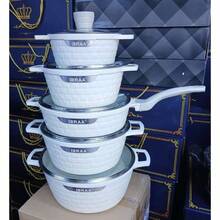 Cookware Set Stock Pots And Pans Non Stick Die-Casting 5pc - WHITE - Aluminium - View 7