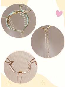 1 agrafă de păr cu coadă de cal cu ciucure de perle pentru fete, agrafe de pisică, agrafe de urechi de iepure, aripi de înger de zână, agrafe de păr cu coadă de pește, accesorii pentru cap, potrivite pentru purtare zilnică și de festival.