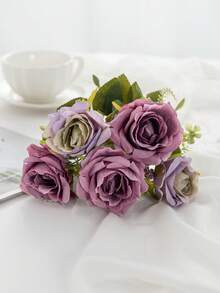 1 Stück/3 Stück/80 Stück künstliche Seiden-Pfingstrosen Blumenstrauß, geeignet für Frühlings-/Herbstdekoration, Hochzeitsvase, Zuhause, Restaurant, Schlafzimmer, Küche, Raumdekoration, Feiertage, Geburtstagsparty, Garten - 1 Lila - Übersicht 9