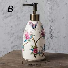 1 Peça Dispensador de Cerâmica Retrô Americano com Efeito Craquelado para Sabonete Líquido e Shampoo, Dispensador com Bomba, Estilo Nicho Europeu, Dispensador de Alto Valor, Adequado para Móveis de Banheiro, Dispensador de Sabão Individual Vazio, Dispensador de Sabonete de Banheiro, Garrafa de Drenagem, Recipiente de Armazenamento de Banheiro, Recipiente de Detergente, Sabonete Líquido, Spray de Sabonete Líquido, Gel de Banho, Acessório de Armazenamento Portátil. - Multicolorido - Visão 8