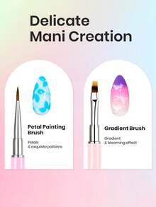 TOMICCA 1 pieza/5 piezas Cepillo de rayas de arte de uñas de doble cabeza colorido, 5 tamaños diferentes de cabezales de cepillo, para detalles pequeños, dibujo fino, cepillos de uñas para uso doméstico y salón de uñas profesional, herramienta de pintura de uñas