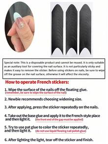 39/234 pezzi Adesivi per unghie con strisce dipinte a spruzzo francese, strumento di decorazione per unghie fai-da-te con modello autoadesivo, facile da usare e rimuovere, decorazione e guida per il fai-da-te sulle punte delle unghie