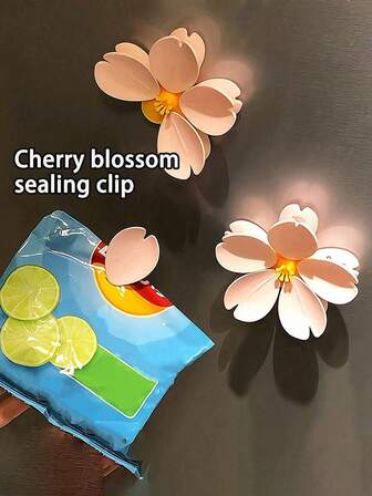 3 piezas Clips de embalaje de alimentos, Clips de sellado con flores de cerezo, Clips de sellado de bolsas de alimentos, Etiquetas de refrigerador estilo Ins, 5 Clips de sellado, Etiquetas magnéticas de refrigerador con flores de cerezo, Adecuado para bolsas de plástico y aperitivos, dormitorio, viajes, oficina, escuela, aperitivos horneados, sellado de bolsas de embalaje.