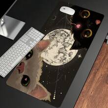 1 pezzo Grande tappetino per mouse da gioco e tastiera - Gatti carini, base in gomma antiscivolo, bordi cuciti - Tappetino da scrivania per PC, ufficio, casa - Regalo perfetto per amanti dei gatti e giocatori, tappetino per gatti, area di lavoro in ufficio - Multicolore - Visualizzare 4