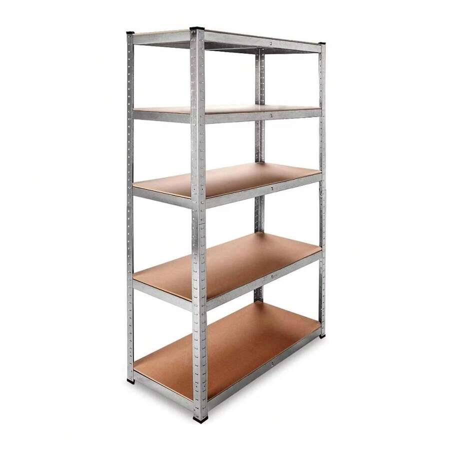 DASCK - Estantería Metálica Galvanizada 875kg 5 Baldas Medidas 180 x 90 x 40cm Garaje Oficina Despensa - GRIS - Ver 1