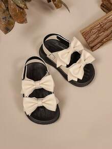 时尚休闲幼儿男女童罗马凉鞋，新款婴儿平底凉鞋，简约百搭舒适步行鞋 - 米色 - 查看 4