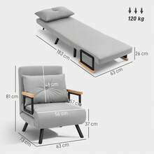 HOMCOM Futons - Light Grey - View 7