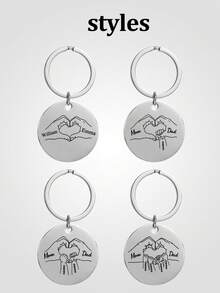 Ayotu Llaveros personalizables, llaveros personalizados para padres de la mano, se pueden personalizar con 1-6 nombres, convirtiéndolos en un regalo perfecto para nuevos padres. El mejor regalo de llavero estilo papá, adecuado como accesorio de llavero. Organizador de viaje - Multicolor - Ver 5