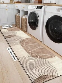 1 pièce Tapis de cuisine long en caoutchouc, motif géométrique coloré, style nordique haut de gamme, tapis de cuisine, tapis long pour la buanderie, matériau épais et confortable, facile d'entretien lavage en machine, paillasson d'entrée pratique pour la décoration de la maison, convient pour la salle à manger, la cuisine, la buanderie, l'entrée intérieure, cadeau idéal pour l'automne/l'hiver - Tabac - Voir 15
