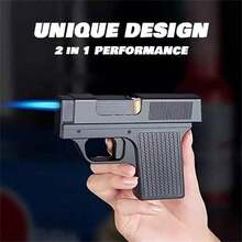 Unique Butane Cigarette LIGHTER & CASE Adjustable Jet Torch Flame Pistol Gun(No Fuel),Windproof Portable Candle Lighter For Cooking And BBQ,Gift For Father/Boyfriend/Friend,Christmas Gift - 預設 - 查看 3