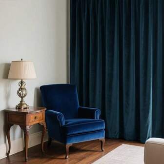 SNITIE 1件纯色丝绒穿孔窗帘，天鹅绒般光泽，降噪，透光，适用于客厅、卧室、书房