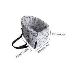 Black Fabric Dog Basket For The Car – Portable Dog Basket With Paw Print Design, Comfortable Armrest And Headrest For Small To Medium-Sized Dogs, Transport Box For The Vehicle Interior, Car Pet Carrier | Cozy Dog Basket | Fabric Dog Bed, Car Pet Carrier - màu đen - Xem 10