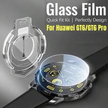 Dust-Free Instant Adhesive Tempered Glass Screen Protector For Huawei GT6 Pro 46mm, GT6 46mm, GT6 41mm, Full Coverage High Definition Screen Protector Screen Protection Essentials, Applicable To Daily Shield, Office, Home Daily Shield Office Home Watch Accessories Watch Screen Protector Waterproof Shockproof Anti-Fall Scratch Resistant