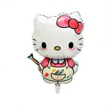 新爱心小猫、小艺术家小猫、蜜蜂小猫、生日数字气球套装、甜美风格生日派对装饰气球 - 彩色 - 查看 10