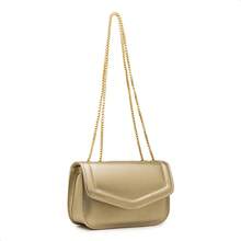 Basic Minimalist Metallic Crossbody Bag For Summer Parties. - Dorado - View 5