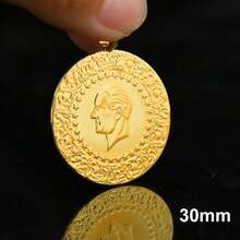 10pcs/Lot Turkish Vintage Coins Pendant 21k Gold Plated Arabic Fashion Pendants For DIY Necklace Bracelet Earrings Jewelry Accessories - Coins Pendant - View 19
