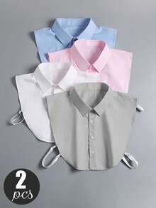 4 Pieces/1 Piece Unisex Solid Color Professional Versatile Pointed Collar Fake Collar Shirt Collar Suit Inner Collar Detachable Collar Fake Collar,The Fabric Is Made Of Soft Polyester Material. It Is Recommended That You Place It In A Ventilated Area For 1-3 Days To Dissipate The Odor Of The Material, Or Clean And Dry It Before Wearing It For A More Comfortable Fit. For Dress For Christmas Decor