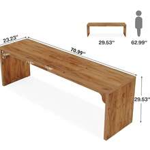 Tribesigns Schreibtisch Computertisch, 180 x 59 x 75 cm, Doppelter Langer Schreibtisch, PC Tisch Bürotisch Arbeitstisch Esstisch Büro-Möbel Computertisch Konferenztisch für Home Office, Braun