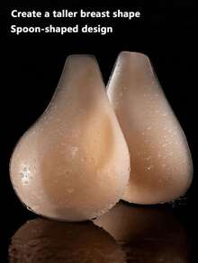 1 Pair Of Silicone Self-Adhesive Pull-Up Nipple Stickers Special Push-Up Breast Tape Non-Slip Sticky Bra Silicone Nipple Stickers Suitable For Backless Dress Wedding Party - Yellow - View 3