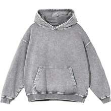 JeansFly Womens Oversized Acid Wash Hoodie Pullover Sweatshirts Vintage Loose Fit Winter Long Sleeve Shirts Outfits Tshirts&Hoodies DG010 Cotton Blend - 紫色 - 查看 3