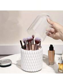 360 ° Rotating Makeup Brush Storage Rack - Plastic Makeup Organizer, Smooth Surface - No Installation Required Desktop Storage Container, Suitable For Brushes, Lipstick, Eyebrow Pencil - Multi Functional 5-Grid Pen And Makeup Display Box, With Special 360 ° Rotation Function - Multicolor - View 13