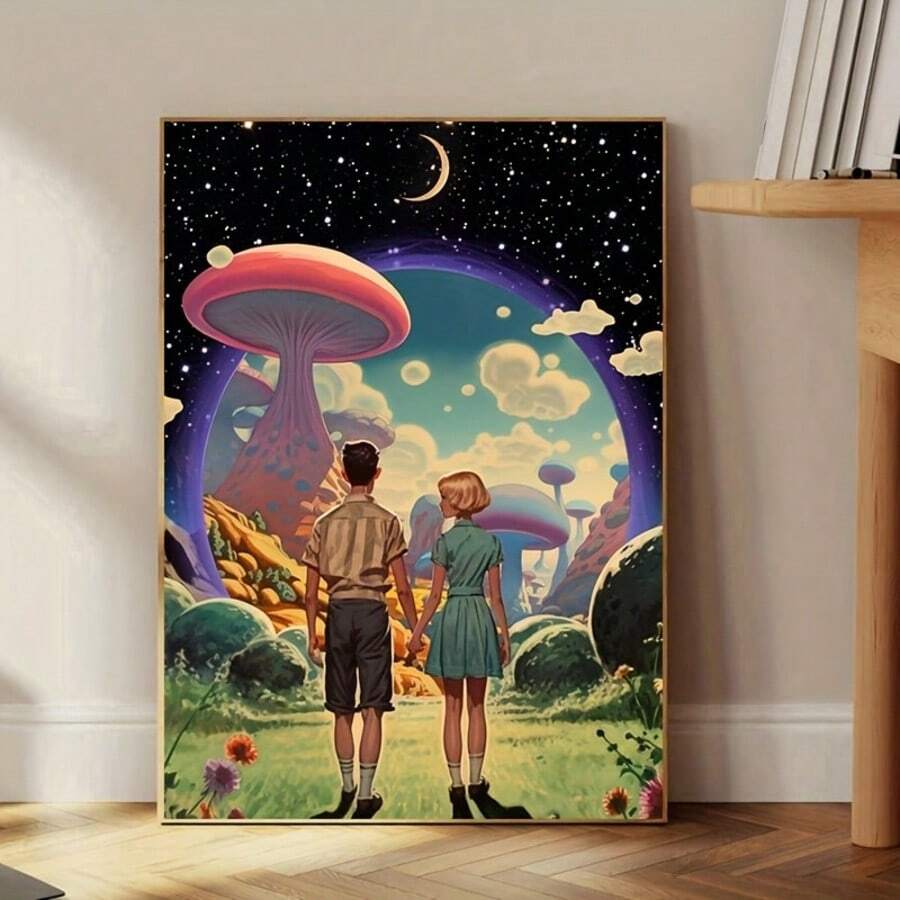 1pc Unframed Canvas Poster, Fantasy Art, World Art Canvas Painting, For Bedroom Living Room Corridor, Wall Art, Wall Decor, Winter Decor, Room Decoration