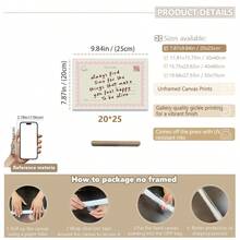 1幅装裱帆布墙画，“总有时间”明信片印刷品，横向粉色复古美学，积极向上的大学风格墙饰，幸福家居装饰，复古女孩海报，浪漫海报，情人节装饰，婚礼装饰，情侣礼物，家居装饰，卧室装饰，宿舍装饰，客厅装饰，办公室装饰，节日装饰，乔迁礼物，生日礼物 - 彩色 - 查看 12