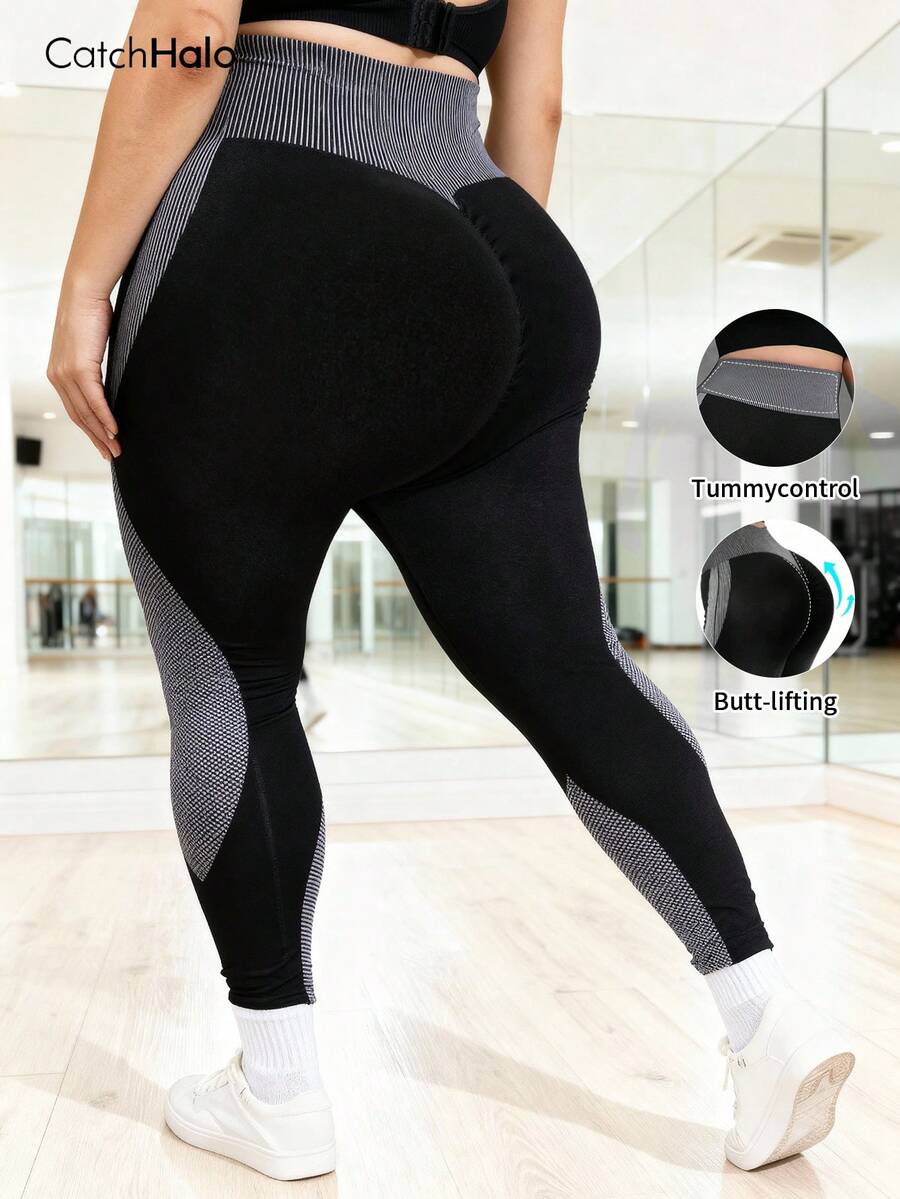High Waist Slimming Shaping Sports Pants, Seamless, Stretch Fabric, Suitable For Fitness, Cycling, Running Fall