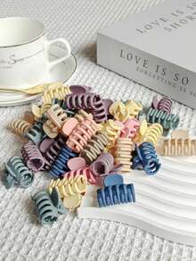10/20/30 piezas Clips de pelo mini de colores y estilos aleatorios, adecuados para niñas, tamaño 2.5-3.0cm, clips de pelo mini multicolor simples, combinación aleatoria de varios estilos en tonos marrones, clips de pelo, clips de pelo pequeños, clips para flequillo, clips de pelo negros, adecuados para uso diario - Multicolor - Ver 9