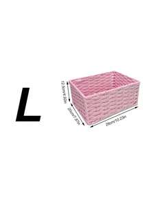 1pc/3pcs Home Storage Basket, Entryway Desktop Organizer Box For Snacks And Cosmetics, Vintage Woven Basket Box For Home - Multicolor - View 9