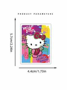 60pcs Sanrio Cute Hello Kitty & Sanrio Characters Poster Stickers, Cartoon Stickers For Children Scrapbooking - Multicolor - View 3