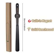 onneso 1pc, 50cm Beechwood Magnetic Shoe Horn, Multiple Colors, Modern Minimalist Design, Built-In Magnet + Magnetic Base For Wall Mount, No Bending Required When Putting On Shoes, Essential Home Tool