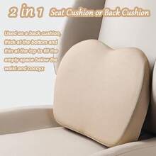 2 en 1 Cojines de Cuña para Coche o Soporte Lumbar para Conducir - Cojín de Asiento de Conductor de Espuma de Memoria Suave de 3.5 Pulgadas para Coche y Camión - Cojín de Confort para el Coxis y Alivio del Dolor de Espalda, Beige - Rosa - Ver 10